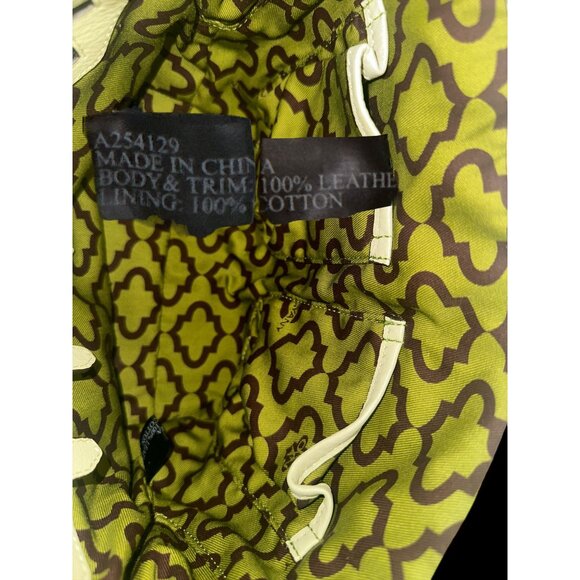 OrYANY Tote Yellow Black Colorblock Italian Pebbled Leather Ruby Bag Convertible - Picture 9 of 10